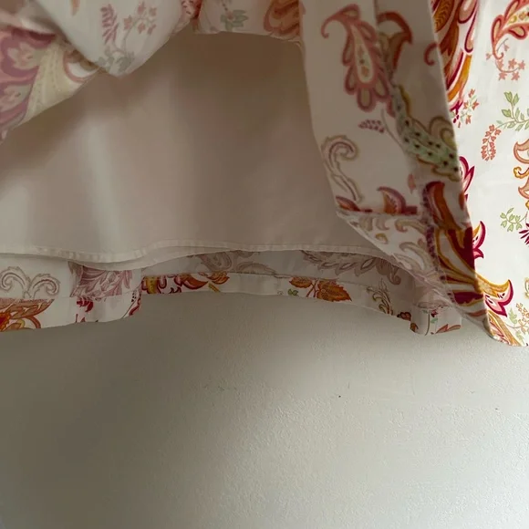 George A-Line Skirt - White and Orange Floral - Picture 3 of 3